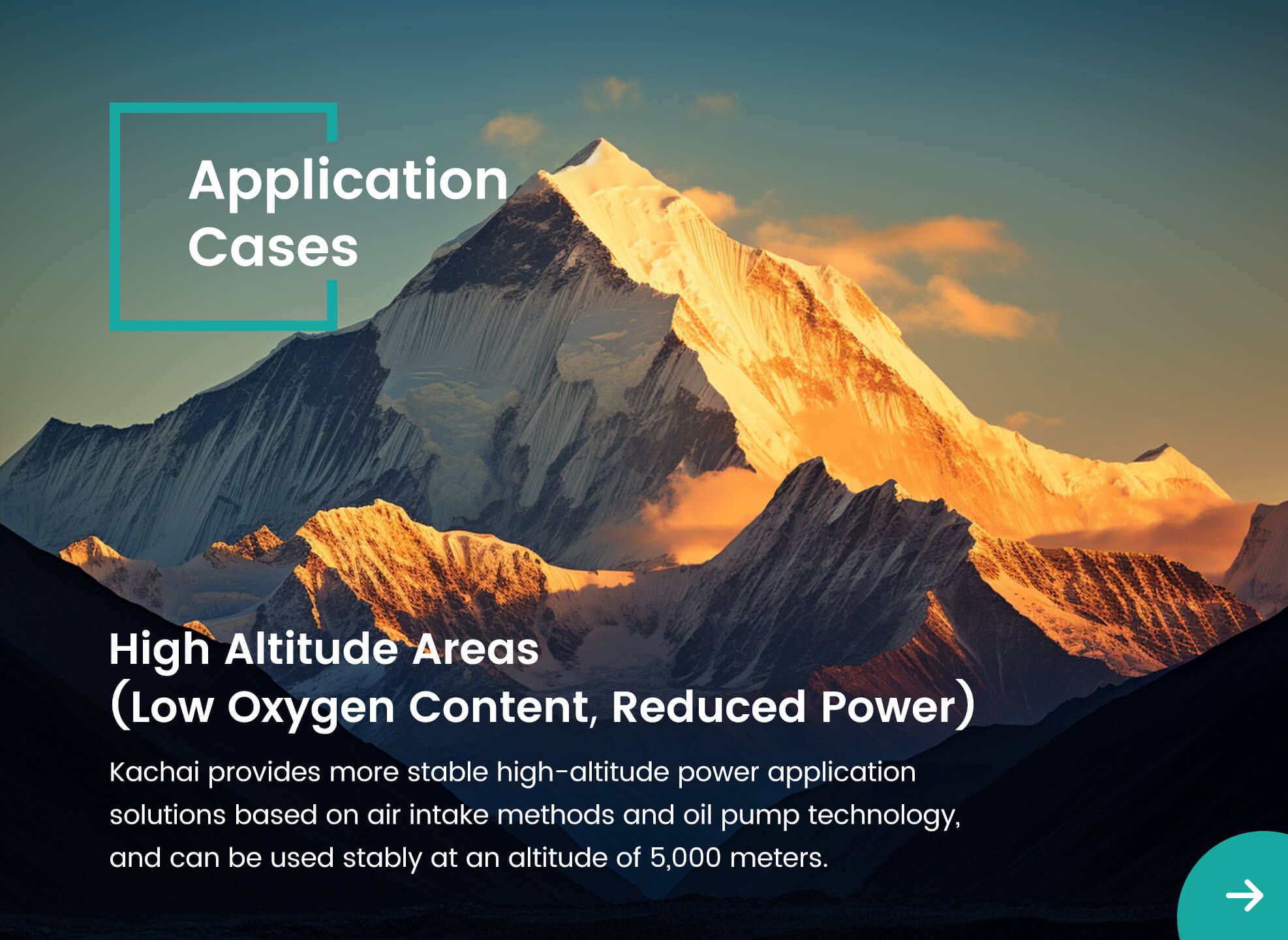 High Altitude Area generator set